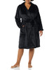 AMAZON ESSENTIALS WOMEN'S MID-LENGTH PLUSH ROBE SIZE: WOMEN 3XL - BLACK