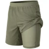 JUMP START MEN'S 2 IN 1 STRETCH RUNNING SHORTS - SIZE: XL - SAGE GREEN New