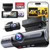 TERUNSOUL 4K DASH CAM FRONT AND REAR, FULL HD 3 CHANNEL DASHCAM FW983A - BLACK