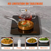 VEVOR ELECTRIC WARMING TRAY PORTABLE TEMPERED GLASS HEATING TRAY - BLACK
