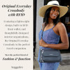 BAGGALLINI ORIGINAL EVERYDAY 11X7.5 CROSSBODY BAGS RFID - BLACK WITH SAND LINING New