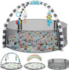 JOY AND LOTUS 5 IN 1 BABY PLAY GYM AND BALL PIT ACTIVITY GYM WITH 6 TOYS, BALLS