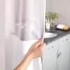 Hookless It's a Snap Satin Stripe Shower Curtain, Fabric Shower Curtain White