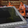 YOYOMAX 44 Inch Glass Top Fire Pit Table 60,000 BTU Flame Hand Weave Rattan Gray