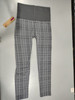 SHOSHO WOMEN'S LEGGINGS HIGH WAISTED CROP ACTIVEWEAR SIZE WOMEN M/L - GRAY PLAID