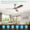 PARROT UNCLE CEILING FANS LIGHTS REMOTE 60 F6004BR - WALNUT