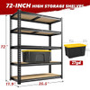 Reibii 5 Tier Garage Shelving for Pantry Adjustable, 35.5" W x 11.9" D x 72" H New