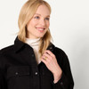 AMAZON ESSENTIALS WOMEN'S OVERSIZED-FIT HEAVYWEIGHT DENIM SHIRT JACKET BLACK S New