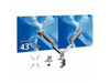 SIIG Dual 43" Mechanical Spring Monitor Arm Desk Mount- Gray - Fits 17"- 43"