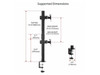 SIIG Dual 38" Stack Monitor Pole Mount - Black - Fits 13-38" Screens, up to 26.5