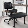 ERGONOMIC CROSS LEGGED OFFICE CHAIR WHEELS, HEIGHT ADJUSTABLE & 360°SWIV - BLACK