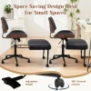 ERGONOMIC CROSS LEGGED OFFICE CHAIR WHEELS, HEIGHT ADJUSTABLE & 360°SWIV - BLACK