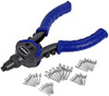 WORKPRO MANUAL RIVITER 5 INTERCHANGEABLE HEAD RIVET GUN 100 RIVETS - BLUE