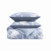Vince Camuto Organic Floral 100% Cotton 3 Piece Full/Queen Duvet Set - Blue