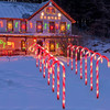 22" Candy Cane Lights 14 Packs Christmas Pathway Marker Candy 8 Modes Lights