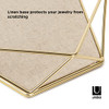 UMBRA PRISMA TRAY, GEOMETRIC PLATED JEWELRY STORAGE, MATTE BRASS - BRASS
