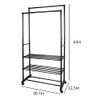 ZOES HOMEWARE Double Rod Clothes Rack on Wheels with Shelves Metal B095P7GNH1