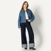 Amazon Essentials Women's Oversized-Fit Cropped Denim Heavyweight - Size XS New