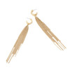 ALLSAINTS JEWELRY WOMEN'S RAE HEXAGON CHAIN FRINGE EARRINGS GOLD BRASS New