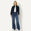 AMAZON ESSENTIALS WOMEN'S RELAXED-FIT DENIM BOMBER JACKET - RINSE DENIM - XS