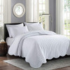 MOONLIGHT20015 White Quilt Set Queen Size (90" x 96") - 3 Pcs (White)