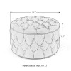 Adeco Round Storage Ottoman Button Tufted Footrest Stool Bench Teal- Velvet New