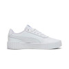 40036513 PUMA WOMEN'S CARINA LEATHER SNEAKER WHITE SILVER SIZE 8.5