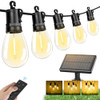 Brightever Solar Powered Outdoor String Lights with Remote - BLACK