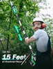 KIMO 20V Cordless Pole Saw Tree Trimming 4.0AH 13ft Telescopic - Green New
