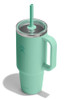 HYDRO FLASK TUMBLER WITH HANDLE CLEAR LID STRAW STAINLESS STEEL -MERMAID GREEN