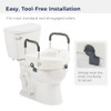 Drive Medical Preservetech Secure Lock Raised Toilet Seat 5" With Handles White New