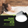Homewerks 7141-110 Bathroom Fan Integrated LED Light Ceiling Mount - White New