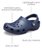 Crocs unisex-Adult Classic Clog, Navy, Size 9 Men/11 Women