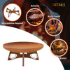 Outdoor Fire Pit Wood Burning Firepit 23.6 Inch Camping Grill Fire Bowl New
