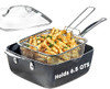 Granitestone 9.5" Frying Pan Lid 4 Pc Frying Pan Set Steamer Fry Basket