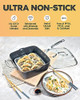 Granitestone 9.5" Frying Pan Lid 4 Pc Frying Pan Set Steamer Fry Basket