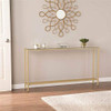 Holly & Martin Darrin Narrow Long Console Table with Mirrored Top in Gold New