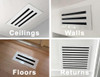 BUILDMART 24" Linear Slot Diffuser (2 Slot) Double Slots Decorative - White New