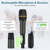 DFTRT WIRELESS MICROPHONES UHF METAL RECHARGEABLE CORDLESS DYNAMIC MIC - BLACK
