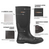 HISEA Men's Rain Boots, 5 mm Neoprene Outdoor Mud, Size 11, Multi-Season