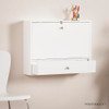 SEI Furniture Wall Mount Folding Floating Desk in White New
