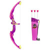 Best Choice Products Light Up Archery Toy Play Set Cup Arrows Target - Pink