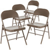 Flash Furniture 4 Pack HERCULES Series Double Braced Beige Metal Folding Chair New