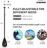 Overmont Aluminum Alloy SUP Paddle 3 Piece Adjustable Stand Up Paddleboard New