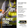 Guardian 00101 Beamer 2000 Horizontal Beam Anchor Fits 3.5 to 14 Inch Beams New