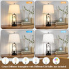 BrightEver Table Lamps with 2 USB Ports, Set of 2 Rustic Industrial Lamp - Black