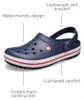 CROCS CROCBAND™ CLOG - SIZE: MEN 8/ WOMEN 10 - NAVY