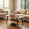 Bamskov Mid Century Modern Coffee Table: 100% Solid Wood Coffee Table - 2-Tier New