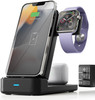 PEXXUS Portable 3 in 1 Wireless Charging Station - Black