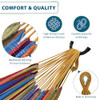 Vivere Double Cotton Hammock Space Saving Steel Stand - Tropical New